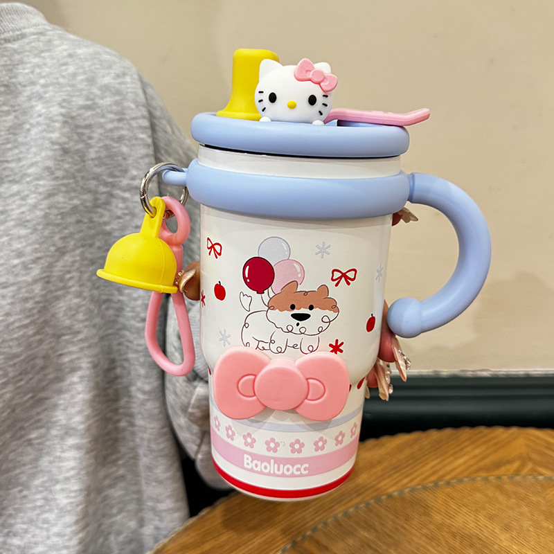 2025 新しい高価値の女性のオフィスウォーターカップスプレーセラミックライナーステンレス鋼魔法瓶カップ絶妙なギフトウォーターカップ|undefined