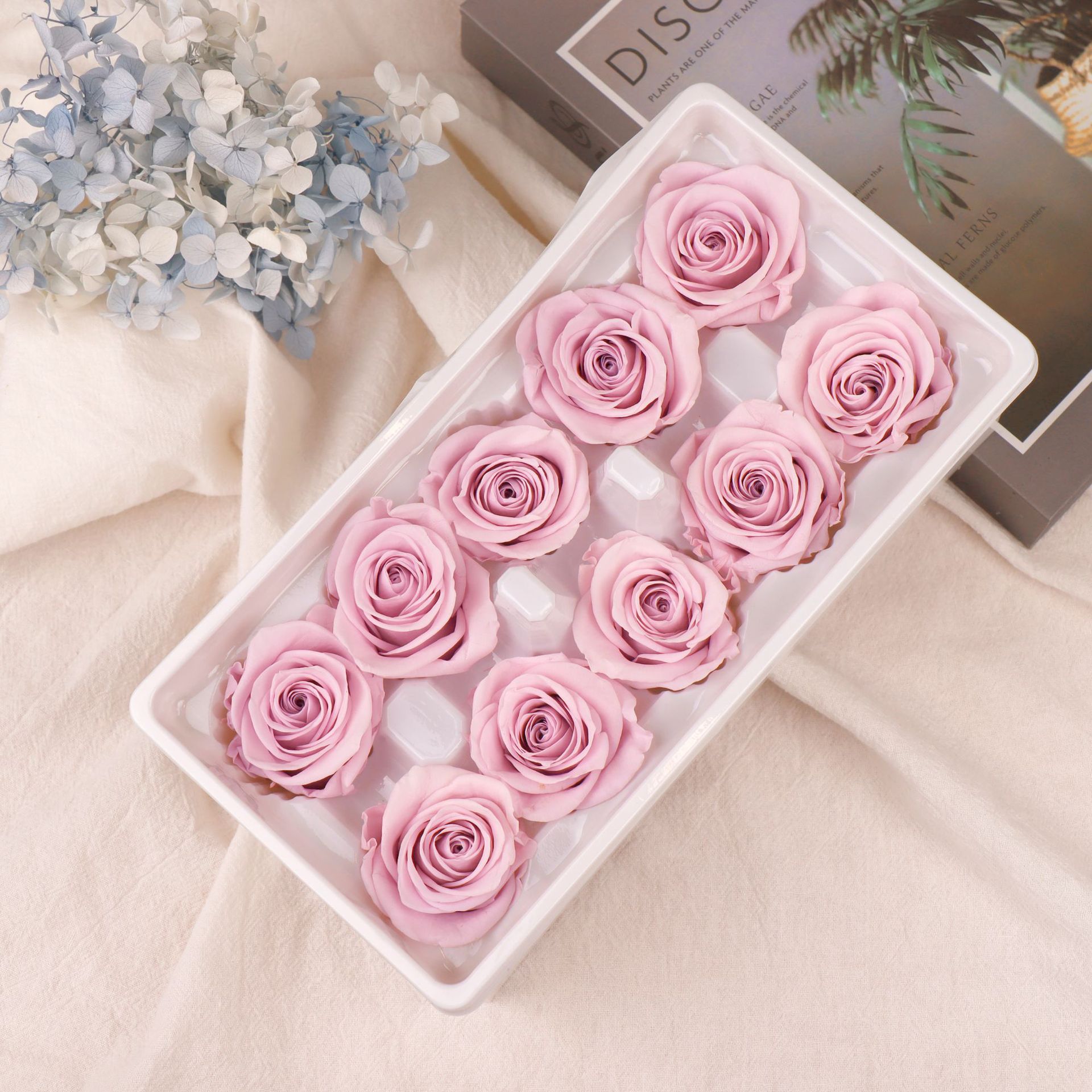 Rosas preservadas de grado A de Yunnan al por mayor, 3-4 cm, juego de 10 piezas, materiales florales para caja de regalo DIY para bodas y San Valentín