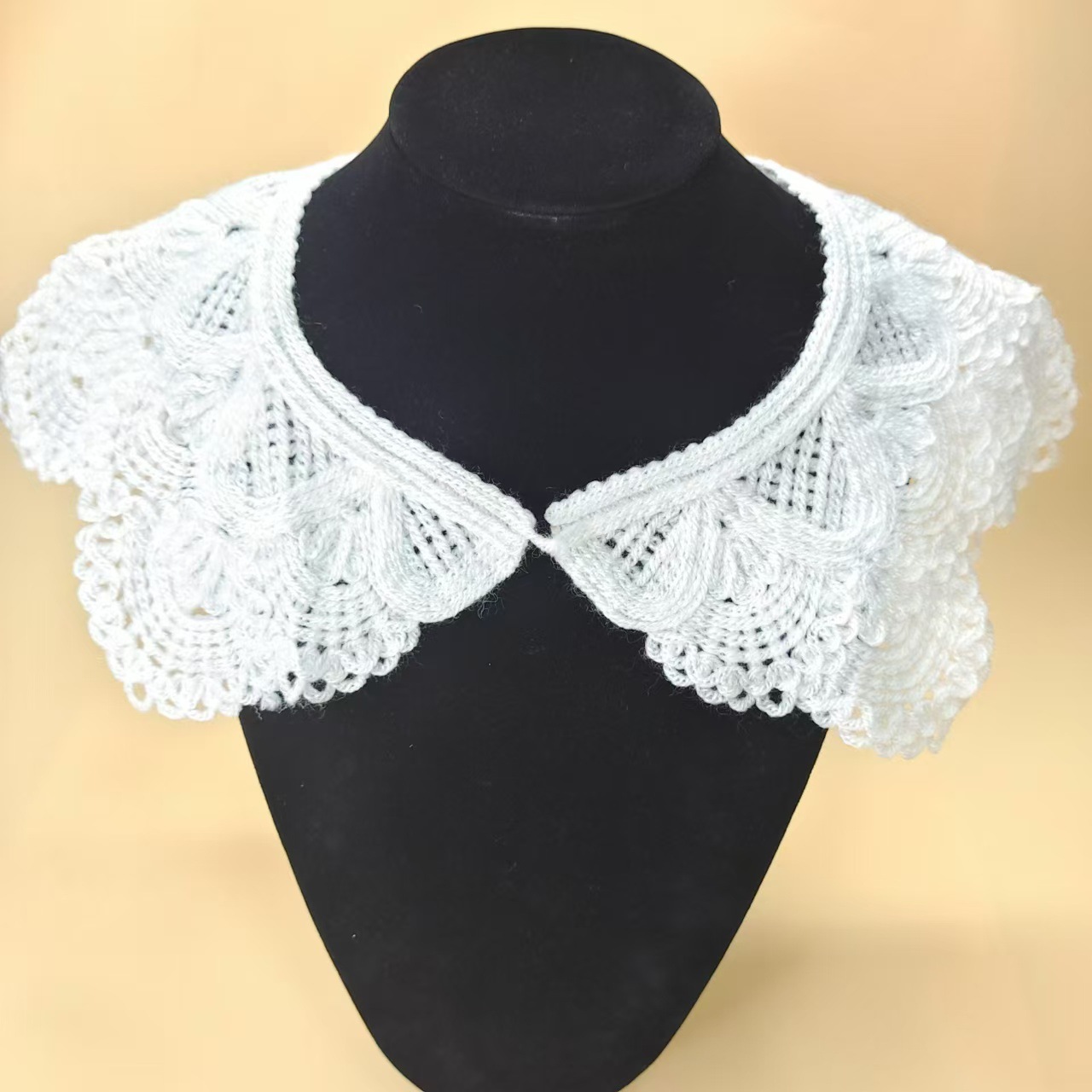 新款女装毛织衣领假领子现货批发娃娃领刺绣花边衣领领口装饰辅料