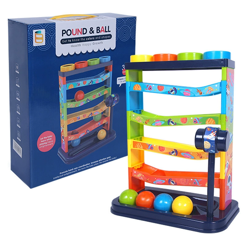 Трансграничные новые детские дорожки стук в мяч маленький молоток Радуга Роллинг слайд Комплект развивающих игрушек для детей 3
