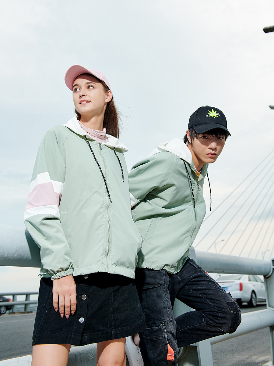 Demi-season jacket with zipper with hood for men and women