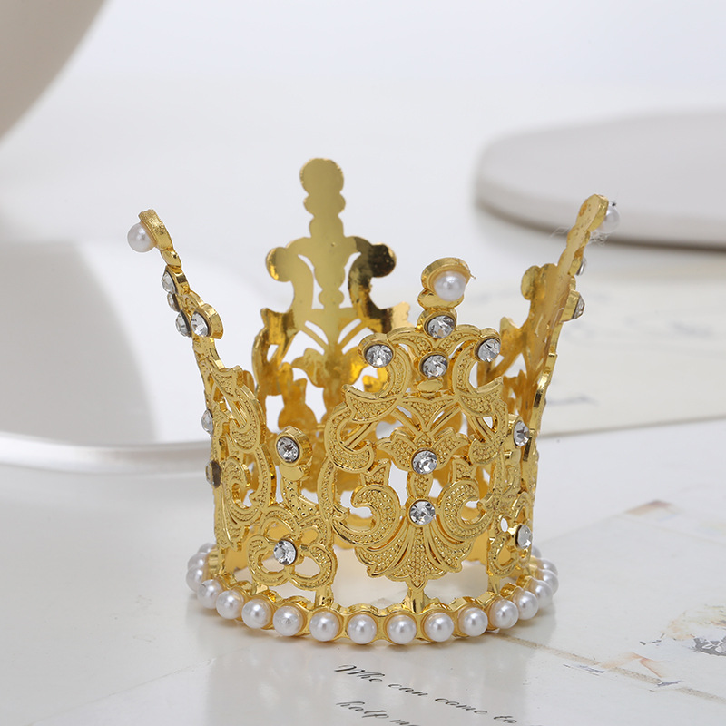 Corona infantil con perlas y diamantes de imitación hecha a mano para cumpleaños bodas y pasarela
