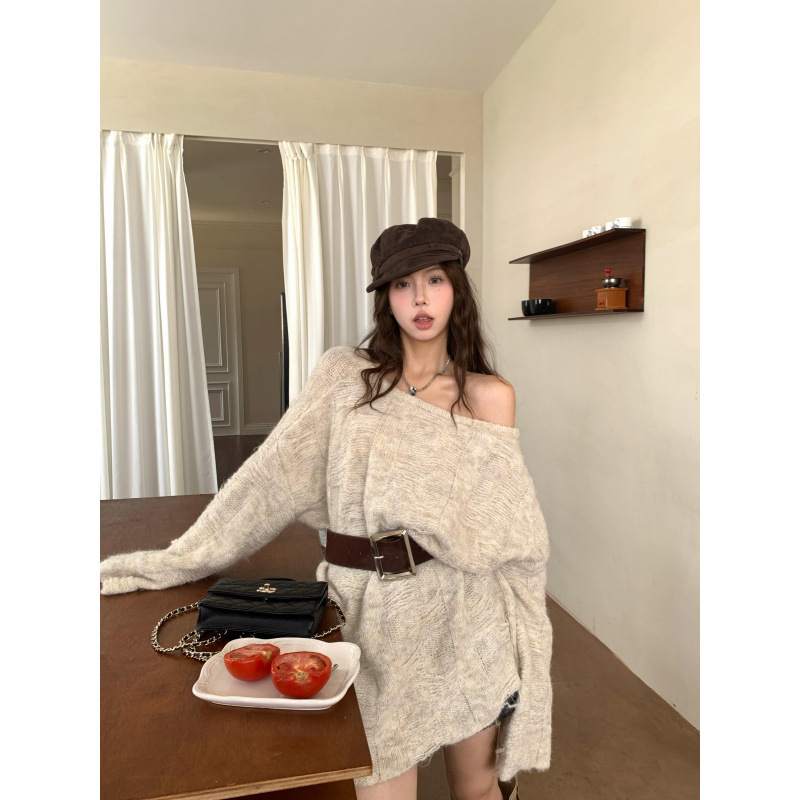 秋季美拉德辣妹薄款短袖设计常规百搭长袖毛针织衫女|undefined
