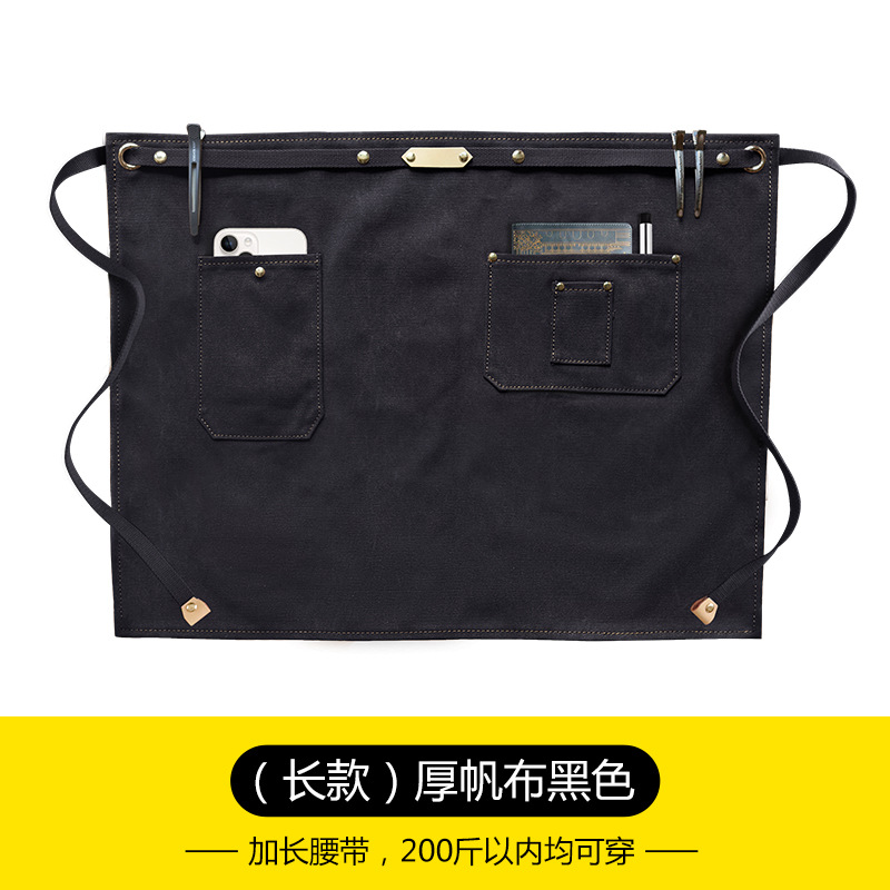 Estilo coreano delantal de lona gruesa media longitud corta opcional leche té barista trajes delantal de mezclilla al por mayor