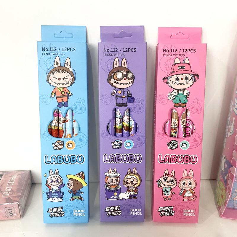 ネットセレブ人気ラブブHB鉛筆漫画高価値LABUBU12本パック学生練習ペン外国貿易クロスボーダー|undefined