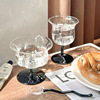 INS style simple black and white transparent tall glass cup coffee coffee milk fruit juice French red wine glass