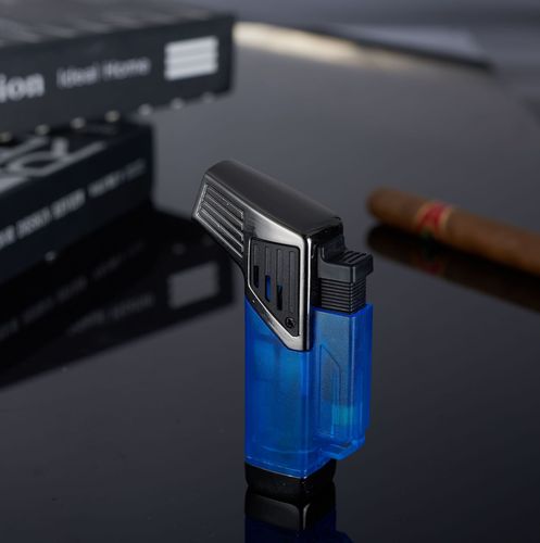 Debon Cigar Lighter with High Power Dual Straight Spray, Outdoor Portable Windproof Simple Cigar Lighter for Wholesale