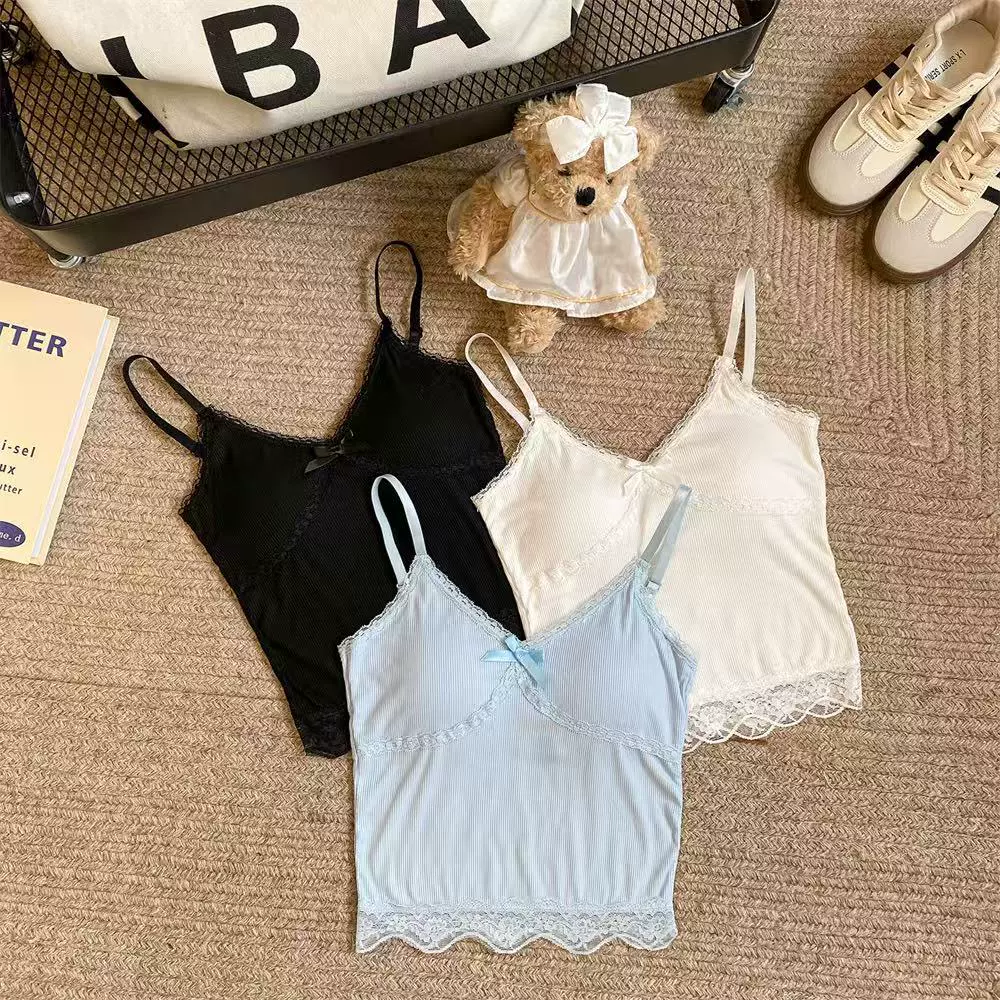 Хлопок красоты спина чистого ветра кружева камзол жилет женский весенний минус бант с нагрудным ковриком