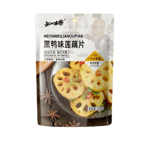 Zhiweike 122g black duck flavored lotus root slices, selected ingredients, fresh, crispy, tender, spicy and addictive snacks