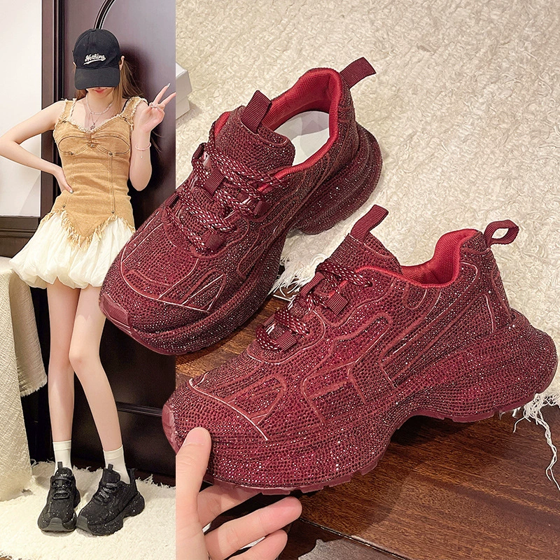 Rins Tide Brand Star Stars Daddy обувь для девочек 2025 новые модные иностранные повседневные кроссовки с толстой подошвой