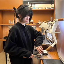 cleanfit黑色拉链开衫毛衣男款秋季慵懒风内搭针织衫重磅立领外套