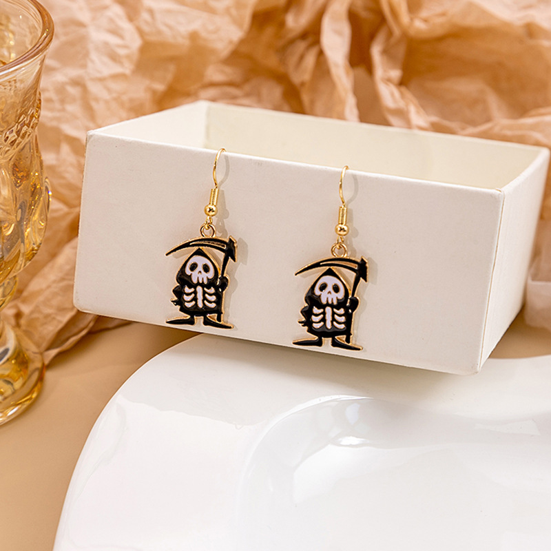 1 Pair Cute Pumpkin Spider Ghost Enamel Alloy Drop Earrings display picture 5