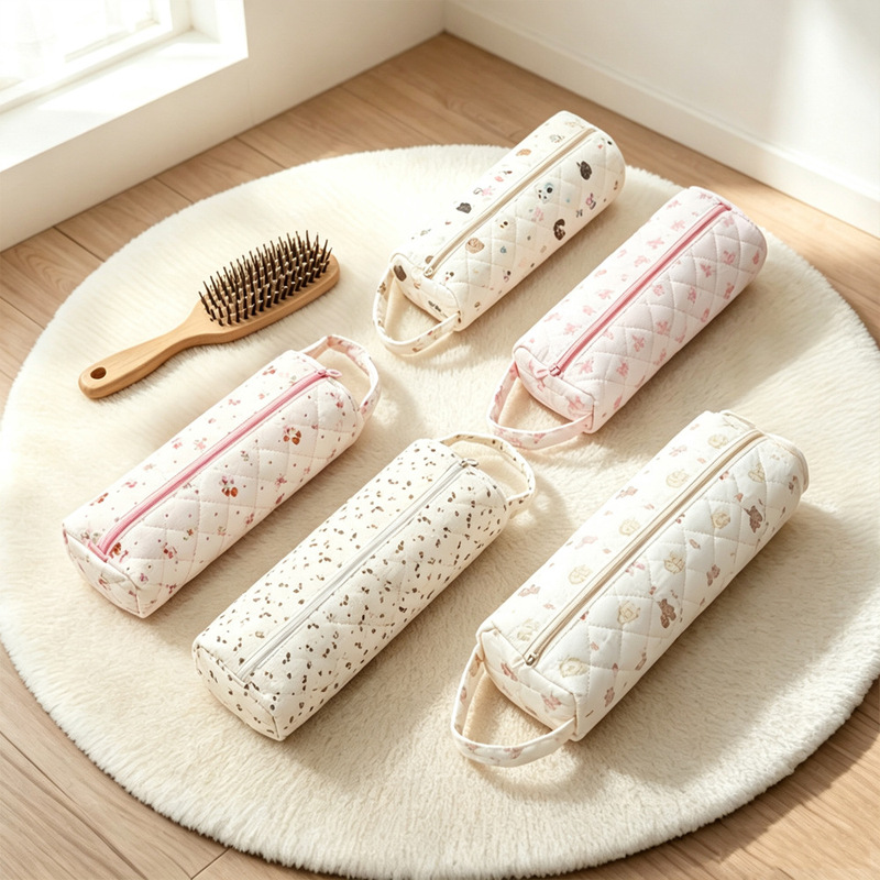 New ins-style quilted storage bag, portable and suitable for curling irons, hair dryers, and flat irons, protective storage bag