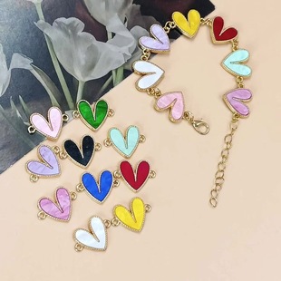 Fashion Colorful Double Hanging Peach Heart Pendant DIY Earrings Bracelet Necklace Exquisite High Quality Jewelry Accessories Wholesale