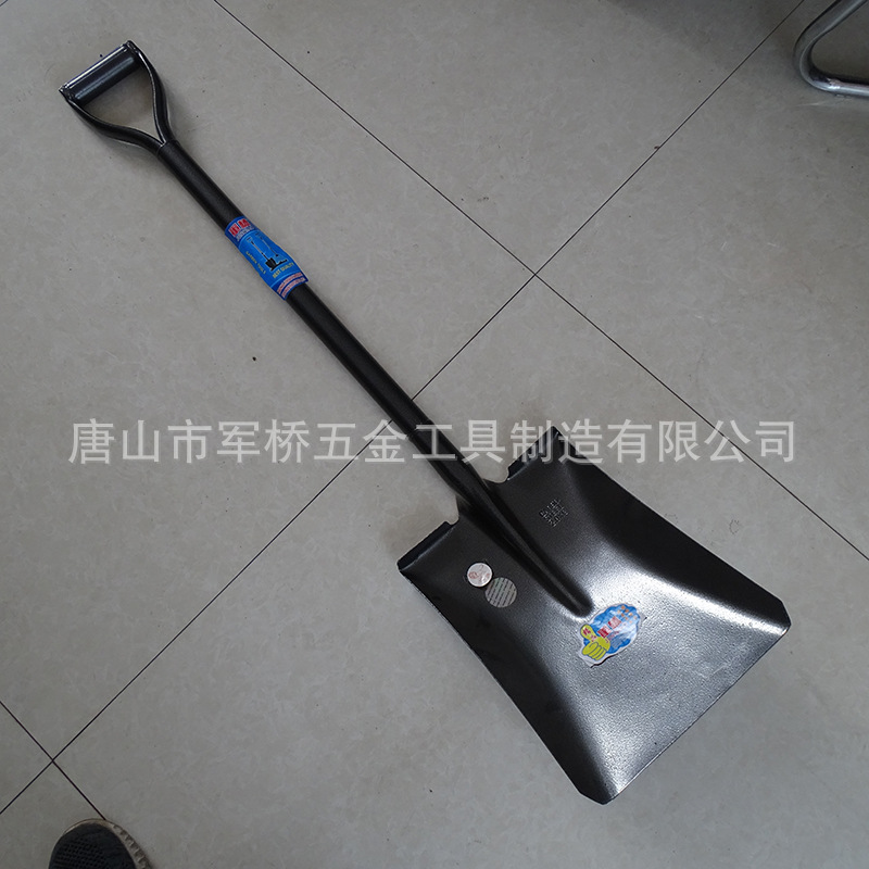 厂家供应出口印度市场大钢锹钢铲五金农具铁柄方头锰钢铁锹