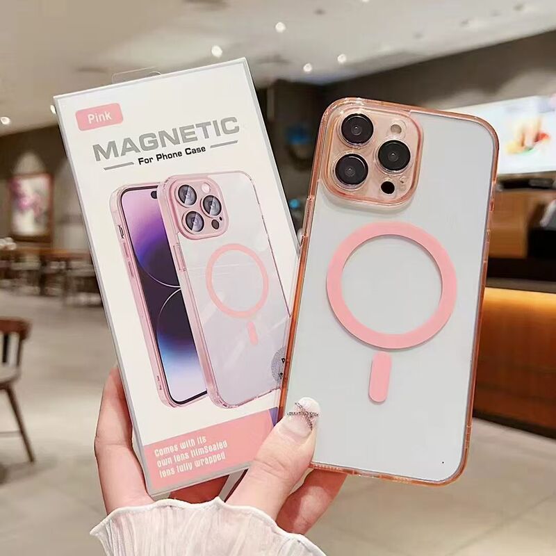 Magsafe Strong Magnetic Acrylic Full-Cover Anti-Drop Phone Case Suitable for Apple 18Pm, Yellow-Resistant and High-Quality