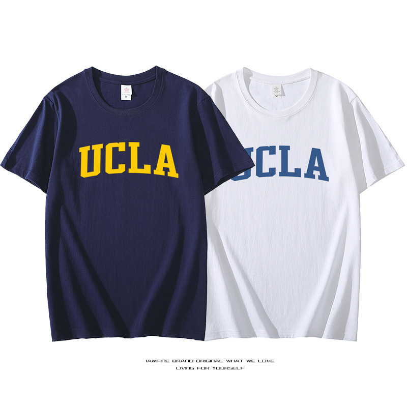 Ucla University of California, Los Angeles Short-Sleeved T-Shirt Men's and Women's American Trendyy Half-Sleeved Ncaa Basketball Training Uniforms