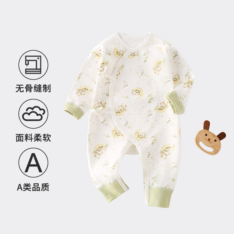 Anyang ropa de bebé de algodón tipo A ropa de bebé de un mes pequeño vestido de mariposa de manga larga sin hueso