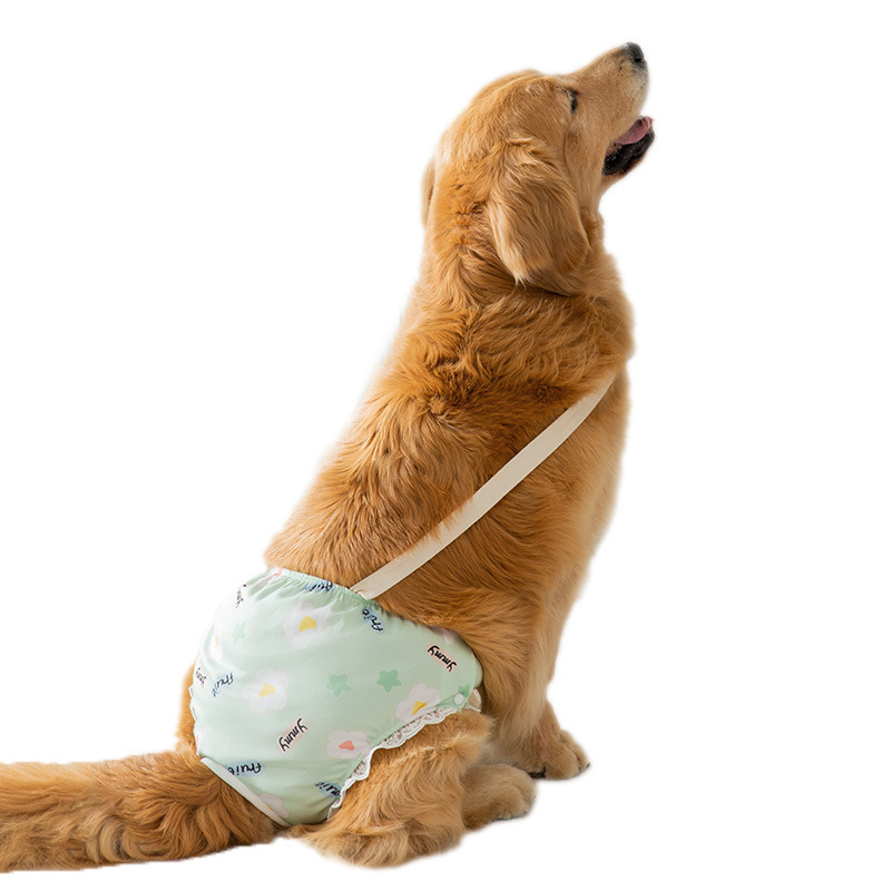 Pantalones fisiológicos de perro grande impresos completos perro mediano y grande perro golden retriever perro período fisiológico pantalones menstruales anti-acoso perro femenino ropa menstrual image 5