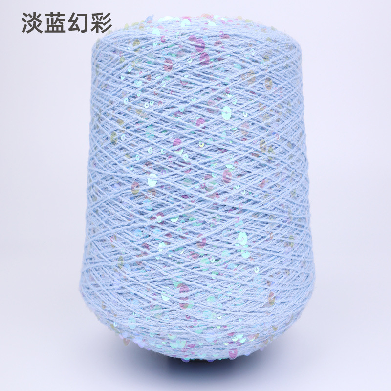 Silk Yue / mano DIY hilo de algodón multicolor brillante 3mm + 6mm sequilla 250 gramos de hilo de aguja de ganchillo