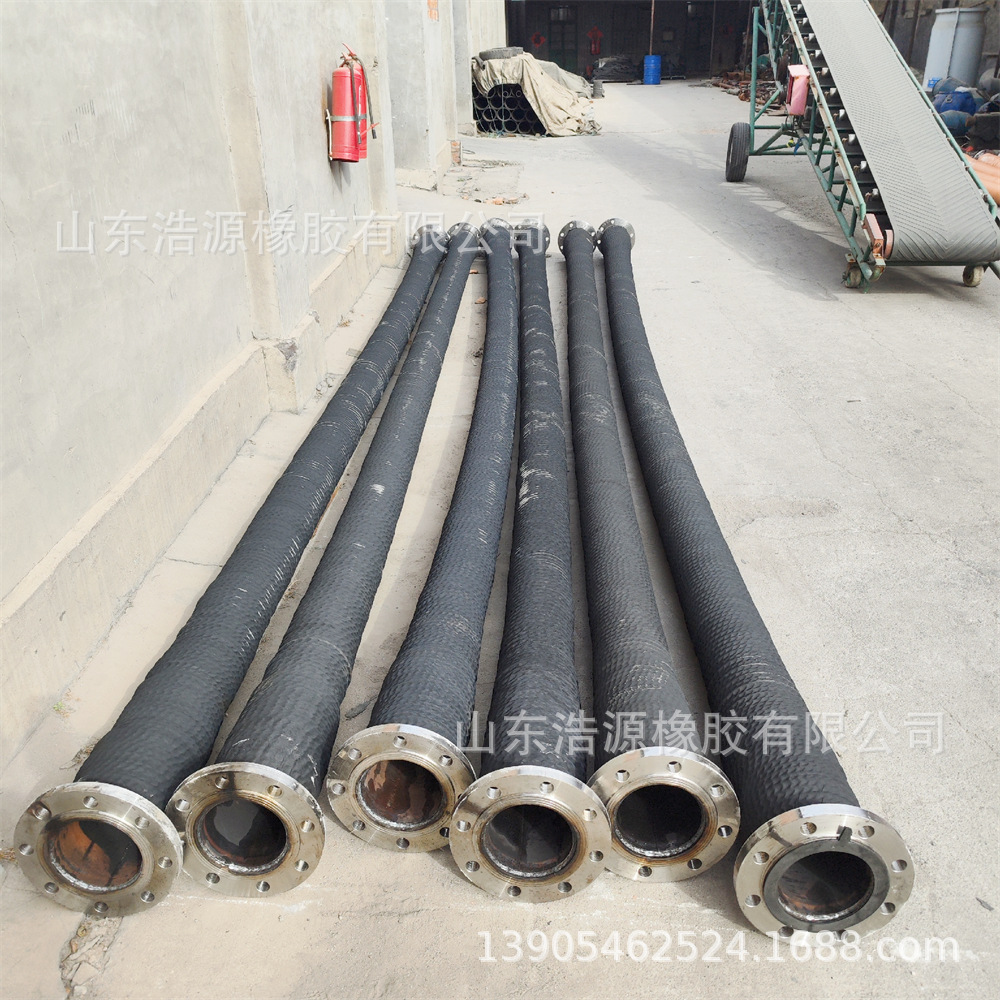 大口径法兰胶管螺旋钢丝骨架耐磨输油输水胶管矿用砂浆吸排抽沙管