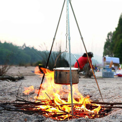 3-piece outdoor camping fire tripod, hanging pot picnic fire stand, aluminum alloy tripod camping accessories