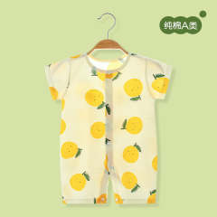 Children's crawling suit for spring and summer, thin pure cotton, newborn short-sleeved baby A-class infant clothing, onesie