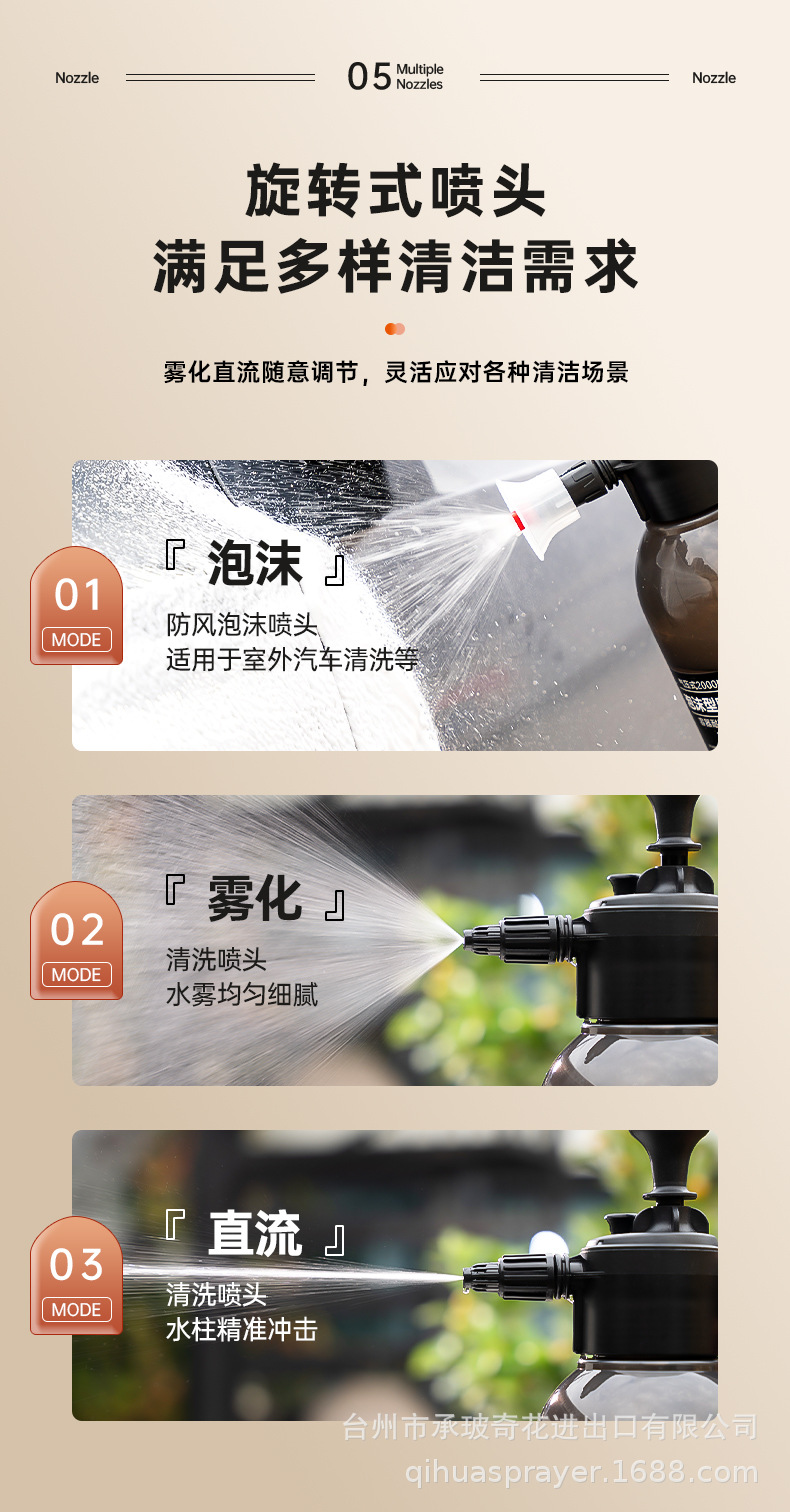 Car Wash Air Pressure Foam Spray Bottle Multi-Functional Household Fan-Shaped Glass Cleaning Spray Bottle Foam Sprayer