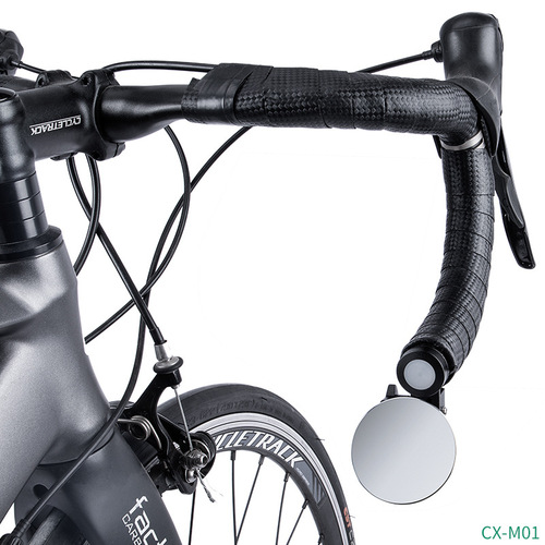 Bicycle rearview mirror road handlebar blocking convex mirror reflector with light rearview mirror cycling supplies sports equipment