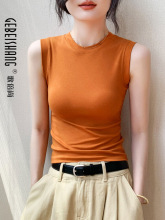 纯色圆领背心女2025夏季外穿新款修身内搭打底衫遮副乳无袖上衣女