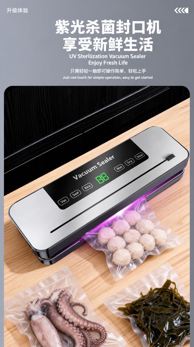 Cross-Border Source Factory Dual-Pump Vacuum Sealer Fully Automatic Household Food Preservation Sealing Machine Dry and Wet Dual-Use Packaging