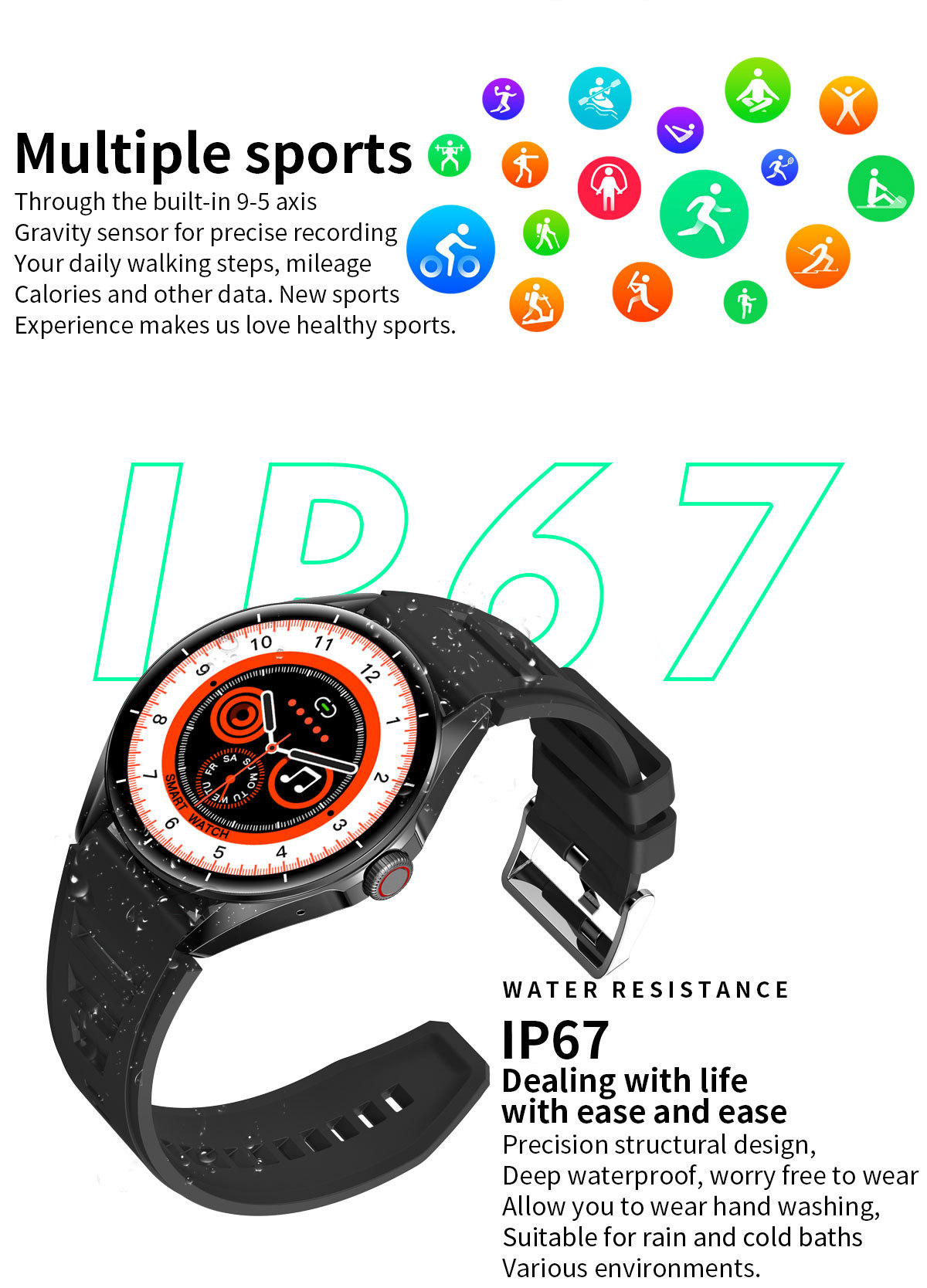 L61D smartwatch 1,43 pouces Bluetooth parler fréquence cardiaque sang_voghion.com