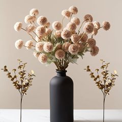 アマゾン秋色 5 頭タンポポボール菊造花ホームダイニングテーブル玄関装飾結婚式の装飾造花