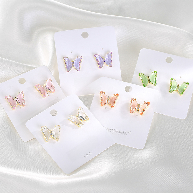 Transparent copper elegant earrings