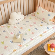 A类卡通多彩小象纯棉双层纱豆豆绒婴童床褥床垫幼儿园小垫被四季