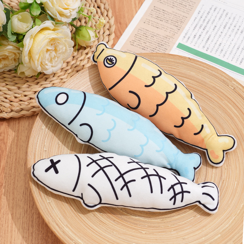 Juguetes transfronterizos para gatos Papel de sonido Pescado de menta para gatos Juguetes de peluche para mascotas