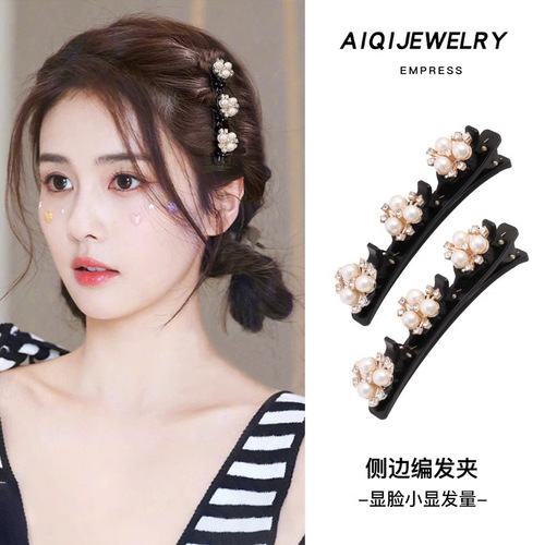 Short hair transition period fringe clips, forehead velour braided hair clips, duckbill clips, hair accessories, side clips