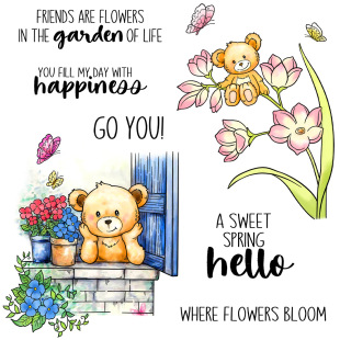 Spring on the new series bear transparent silicone seal hand account decoration diy sticker etching knife mold