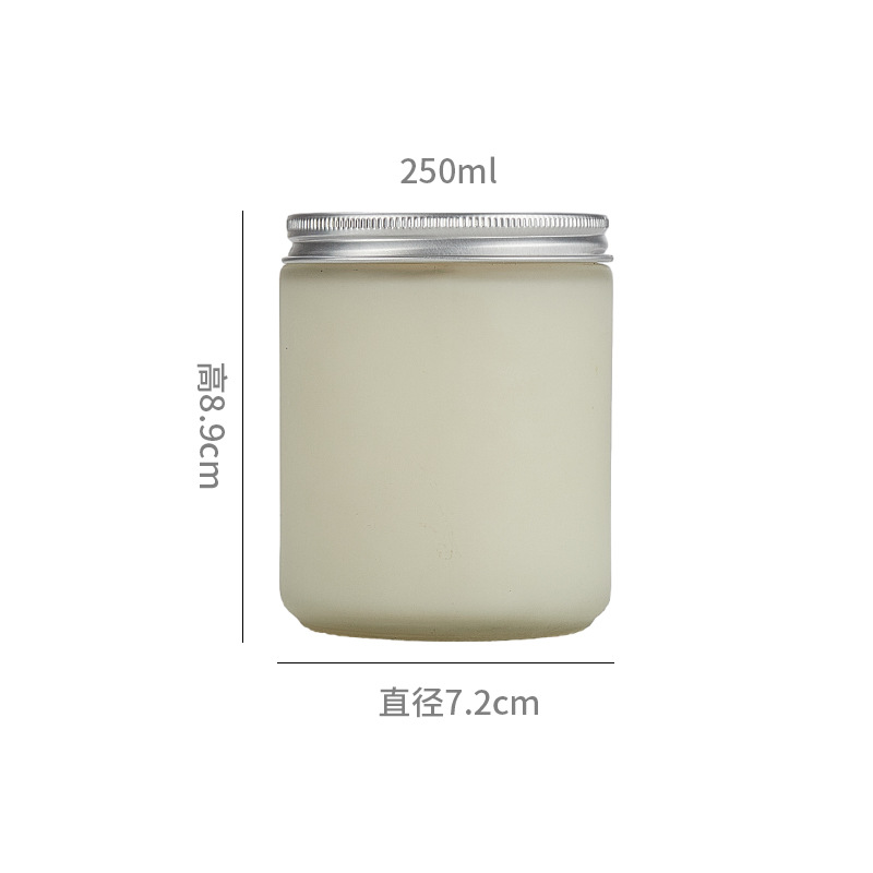Vaso de vidrio de 250 ml para velas de aromaterapia, resistente a altas temperaturas, para hacer velas aromáticas, recipiente vacío con tapa.
