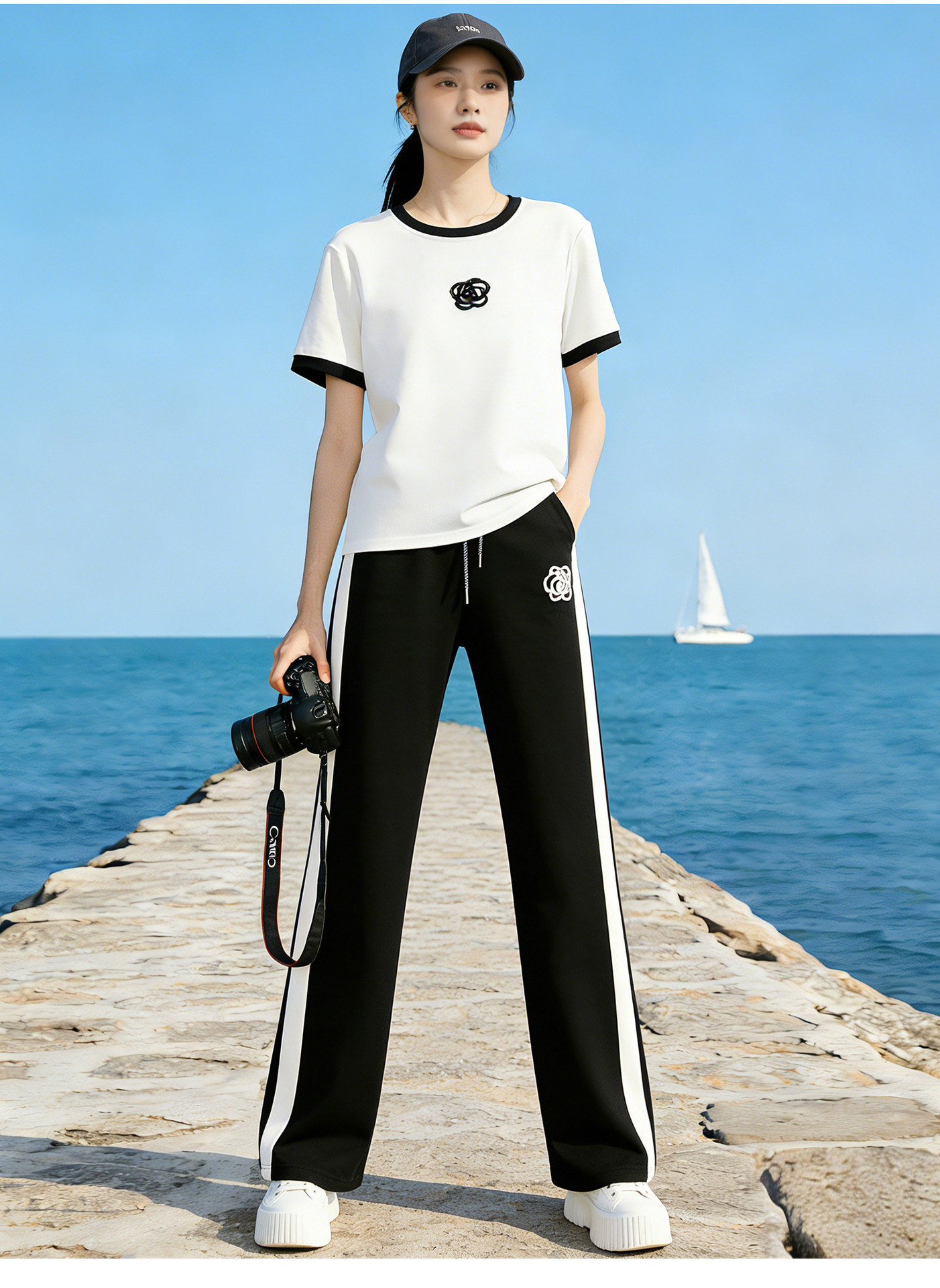 Women's Clothing Camellia Themed Petite Women's Two Piece Set Slimming Sporty Casual Summer Outfit Inspired Sophisticated_ecoleips.com