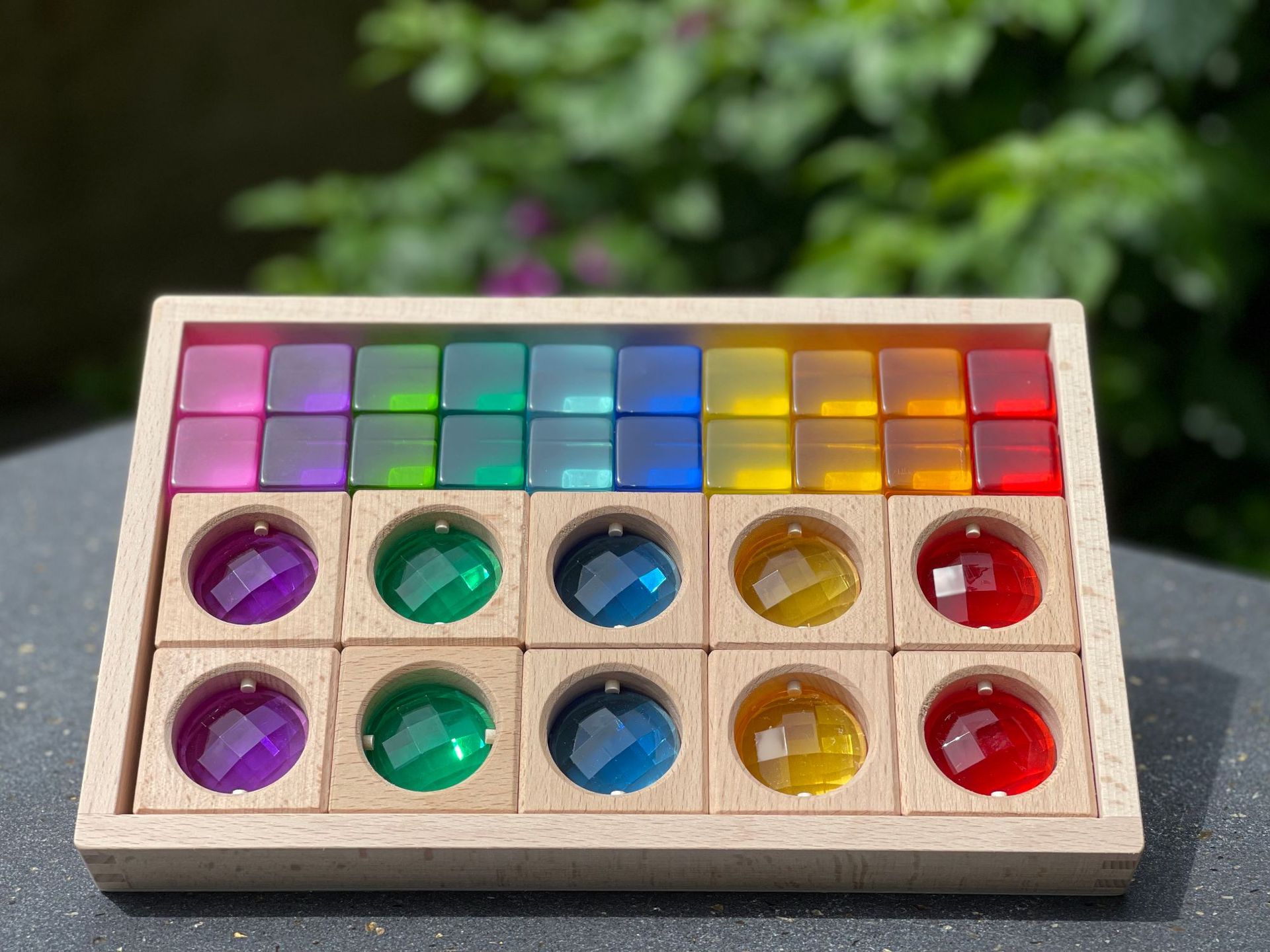 Bloques de construcción de GEMA de madera para niños bloques de construcción transparentes de acrílico que ensamblan Juguetes Educativos de Educación Temprana de construcción creativa para bebés