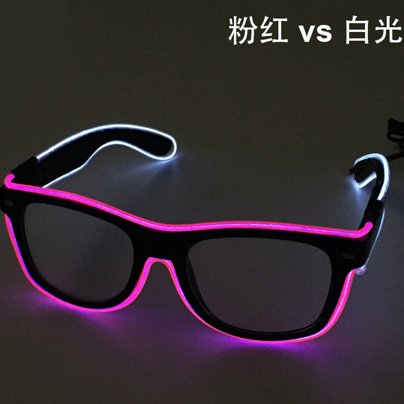 Nuevo comercio exterior de dos colores el juguete fluorescente LED inalámbrico gafas luminosas noche discoteca baile atmósfera accesorios selección multicolor