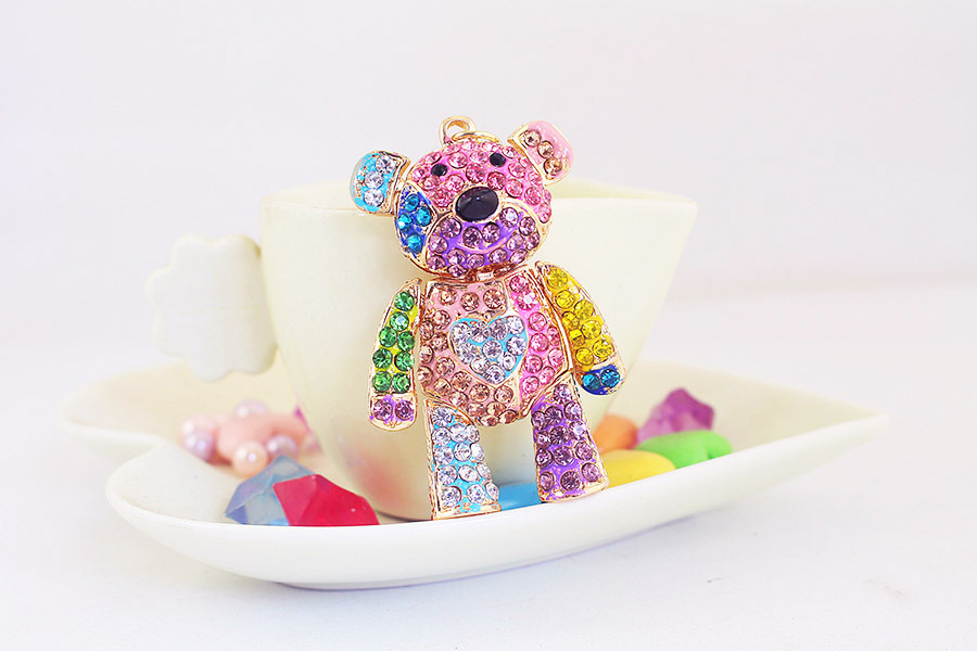58g Weight Keychain Classification 1 Piece Quantity Housewarming, Graduation Occasion Zinc alloy Material Bear Pattern Unisex Gender Cute Style Cute Bear Zinc Alloy Unisex Keychain 6