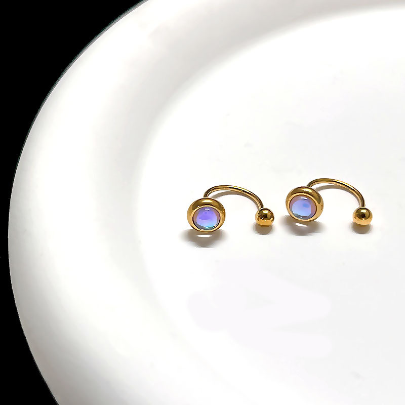 Drop Earrings, Ear Studs Classification 1 Piece Classic Style Geometric Plating 304 Stainless Steel Moonstone Drop Earrings Ear Studs