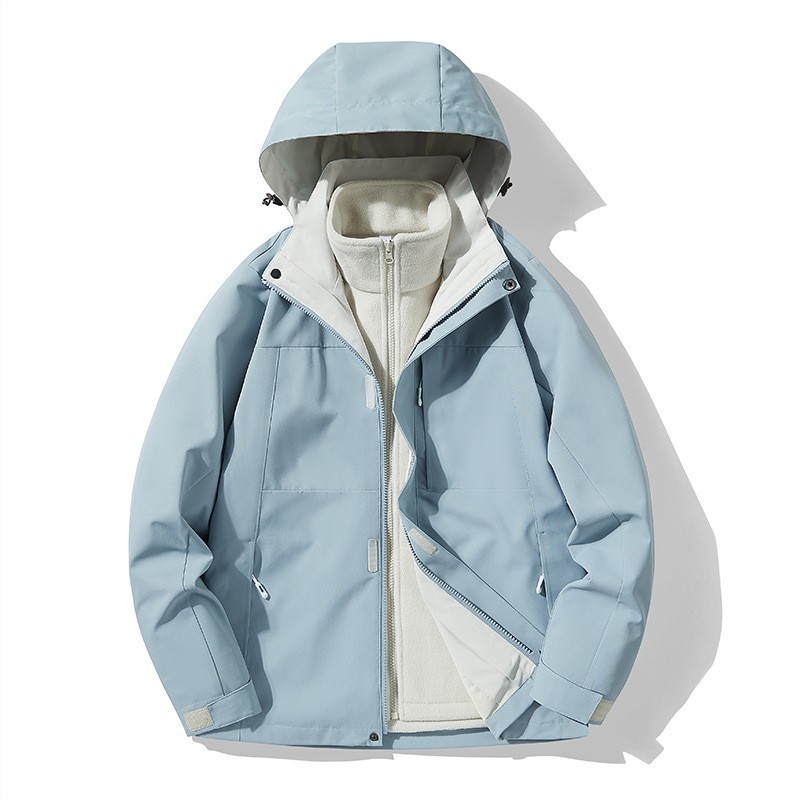 Ropa de asalto para mujeres 3 - en - 1 a prueba de rociadores de agua dos piezas juego a prueba de viento ropa de montaña al aire libre para hombres con chaqueta de terciopelo gruesa y cálida