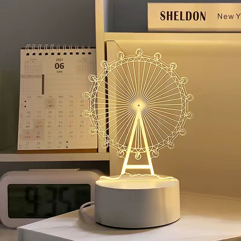 Cross-border 3D mini night light for sleep, bedroom bedside small table lamp, Instagram water jelly decoration lamp, popular girl gift