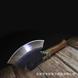 龙泉华影一件代发手工锻打菜刀料理刀厨师用刀