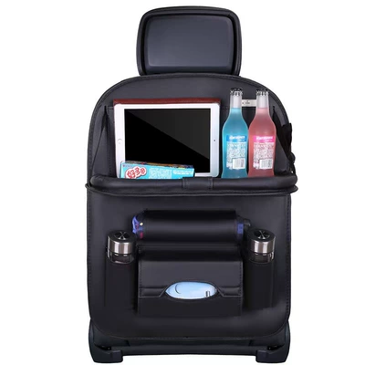 Car-mounted small table storage bag, car seat back hanging bag, storage box, useful item for car seat back storage (Car storage bag/box) - black-46-65