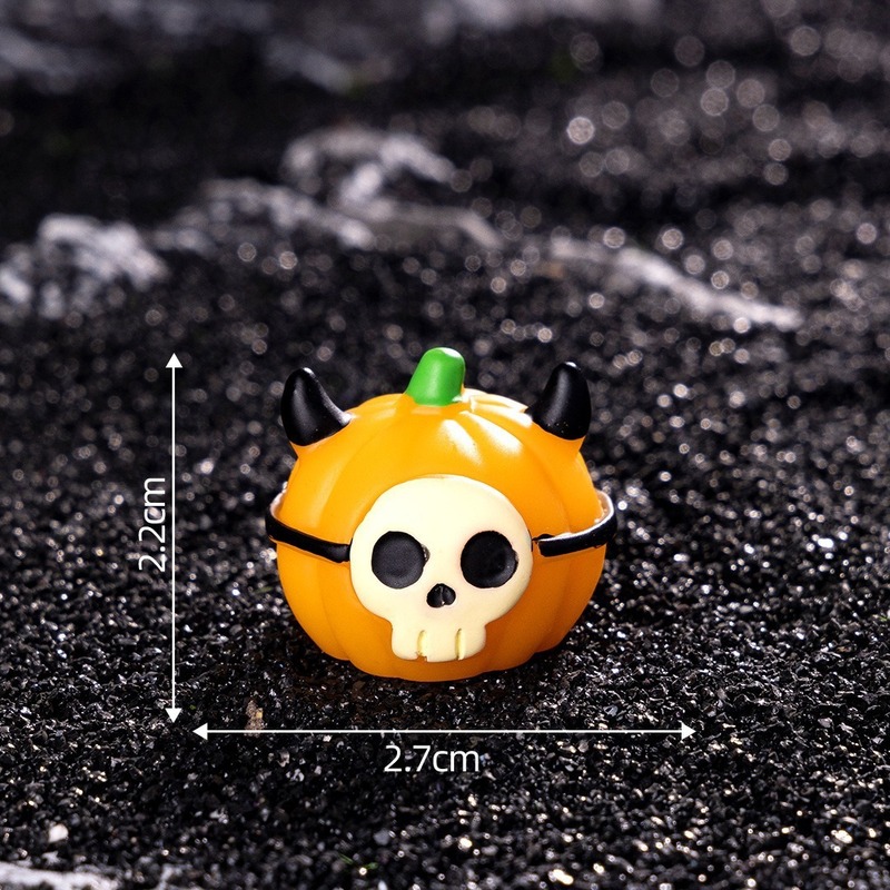 クロスボーダーハロウィンカボチャヘッド樹脂小さな装飾品マイクロ風景邪悪なカボチャ車のデスクトップ装飾品 diy 装飾|undefined