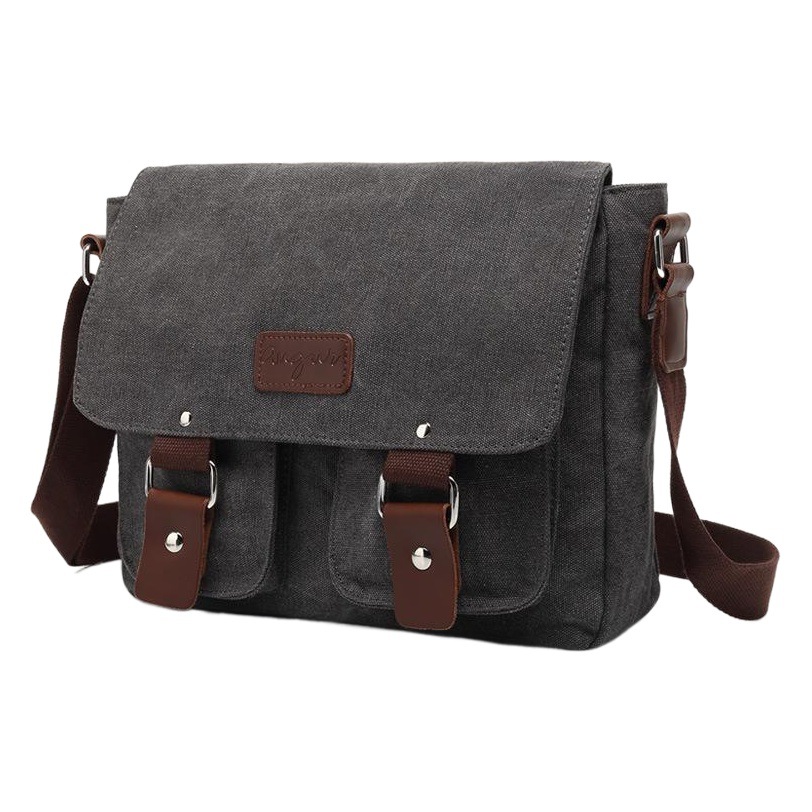 AUGUR bolsa de lona casual bolso vintage bolso de hombro de los hombres bolsa de mensajero horizontal de los hombres y las mujeres de una sola pieza de entrega
